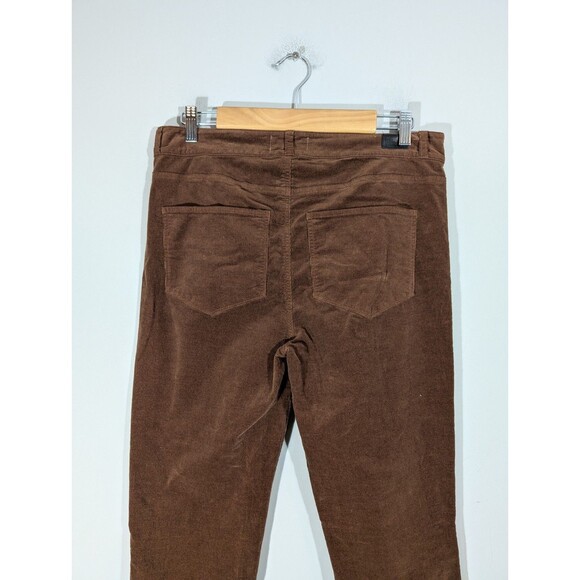 Paige Women Brown Corduroy High Rise Straight Leg Pants 31 English Countryside - Picture 4 of 10